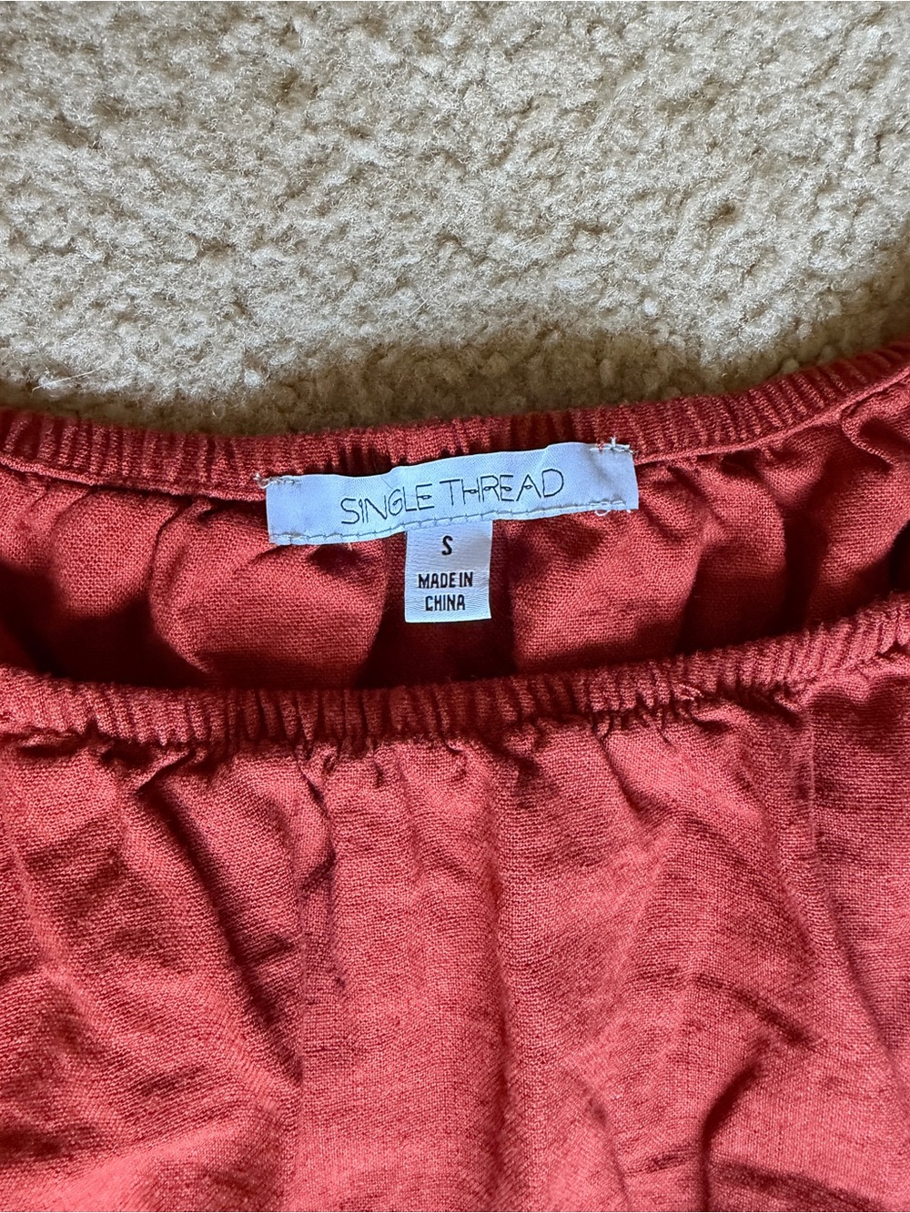 Single Thread Rust Red Women’s Blouse - Picture 2 of 3